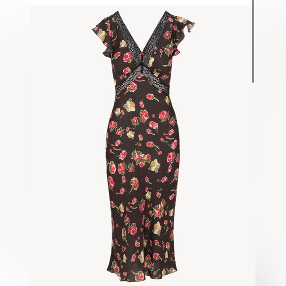 Realisation Par Black and Pink Floral Midi Dress - Picture 3 of 4
